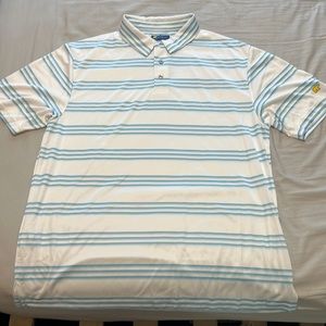 Jack Nicklaus White/blue striped polo